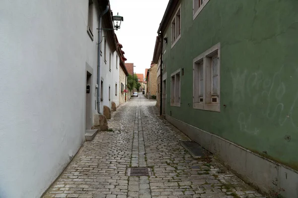 Άποψη Των Άδειων Δρόμων Της Παλιάς Πόλης Του Rothenburg Der — Φωτογραφία Αρχείου