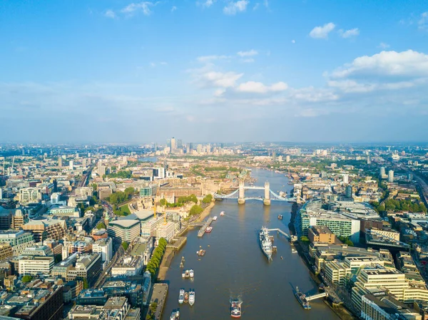 Una Vista Aérea Londres Con Río Támesis Tower Bridge —  Fotos de Stock