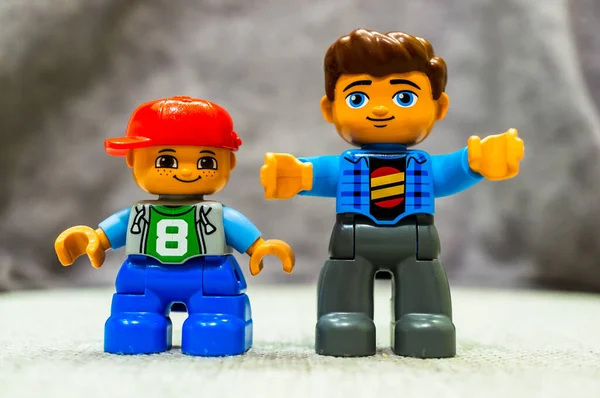 Poznan Poland Oct 2020 Plastic Lego Duplo Boy Man Figurines — ストック写真