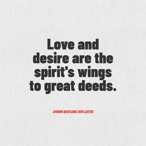Quote Love Desire Spirit Wings Great Deeds White Background — Stock Photo, Image