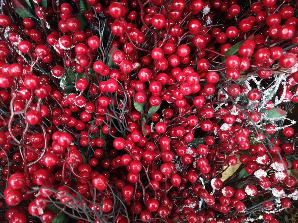 Sebuah Gambar Closeup Dari Cerah Natal Berries Dekorasi — Stok Foto