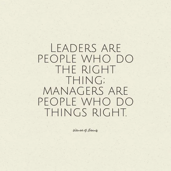 领导者是做正确事情的人 管理者是做正确事情的人 在白色背景下 — 图库照片