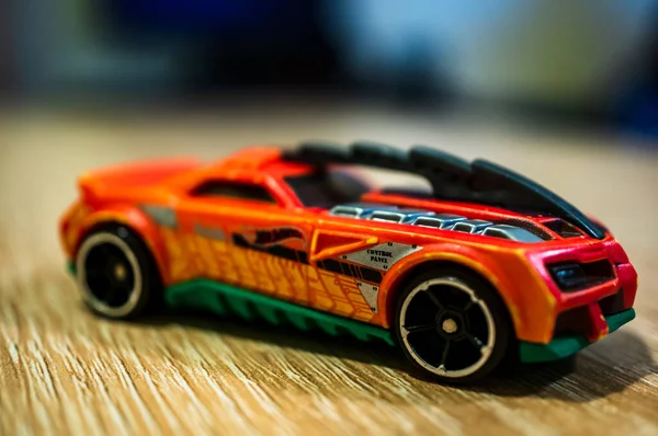 Poznan Poland Oct 2020 Mattel Hot Wheels Orange Colored Toy — ストック写真