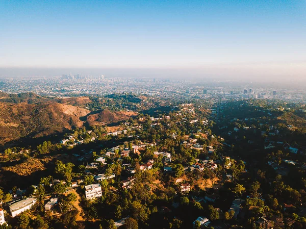 Los Angeles Holywood Bölgesinin Hava Görüntüsü — Stok fotoğraf