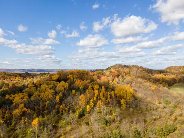 Paisaje Colinas Rodeadas Árboles Otoñales Crosse Wisconsin —  Fotos de Stock