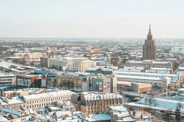 Egy Légi Felvétel Riga Városáról — Stock Fotó