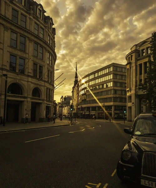 Londra Regno Unito Settembre 2020 Tramonto Una Strada Vicino San — Foto Stock