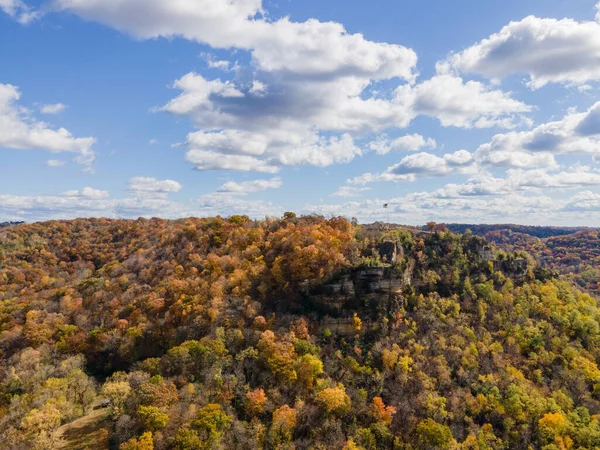 Krajina Kopců Obklopená Podzimními Stromy Crosse Wisconsin — Stock fotografie