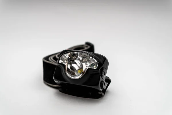 Black Headlight Isolated Gray Background — Stock Photo, Image