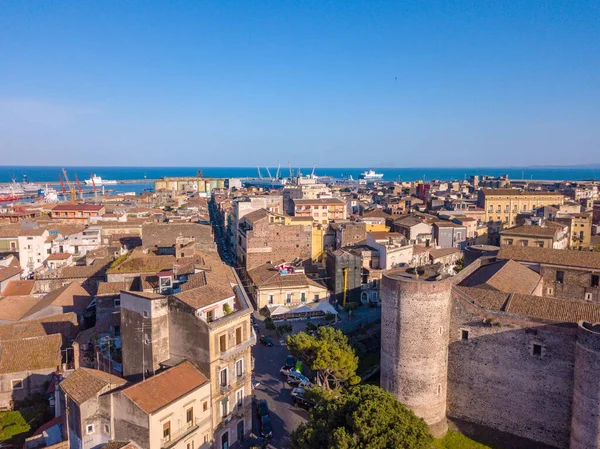 Vzdušný Záběr Starého Města Catania — Stock fotografie