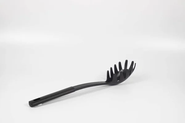 Closeup Shot Plastic Black Kitchen Tool White Background — Stock Photo, Image