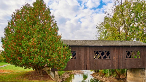 Covered Bridge Lachute River Upstate New York Usa — Stock Photo, Image