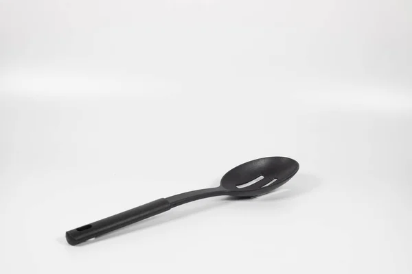 Closeup Shot Plastic Black Kitchen Tool White Background — Stock Photo, Image