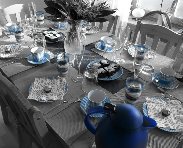 beautifully laid a festive table for a birthday party