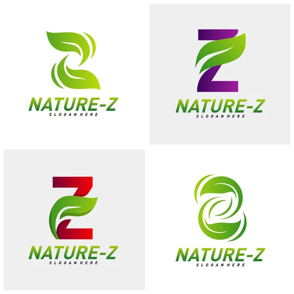 Satz von Natur z Logo Design-Vektor. Initiale z-Logo-Vorlage. green z Logo Konzept. Symbolbild — Stockvektor