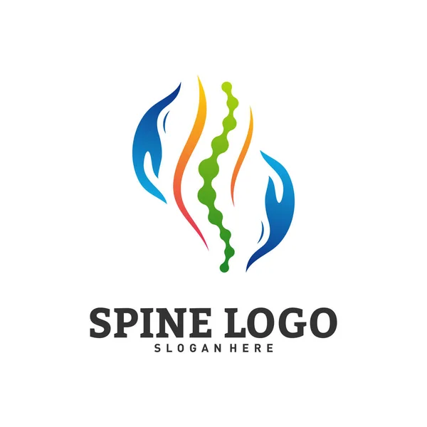 Spine Care logo design vecteur. Modèle de logo chiropratique. Logo de la colonne vertébrale médicale vecteur — Image vectorielle
