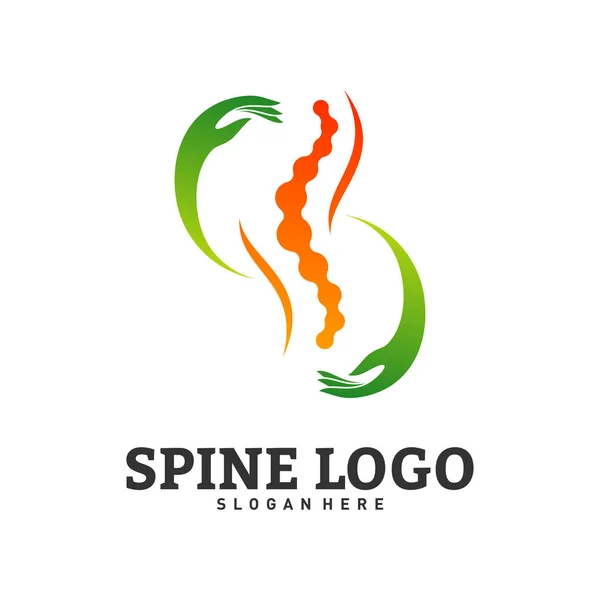 Spine Care logo design vecteur. Modèle de logo chiropratique. Logo de la colonne vertébrale médicale vecteur — Image vectorielle