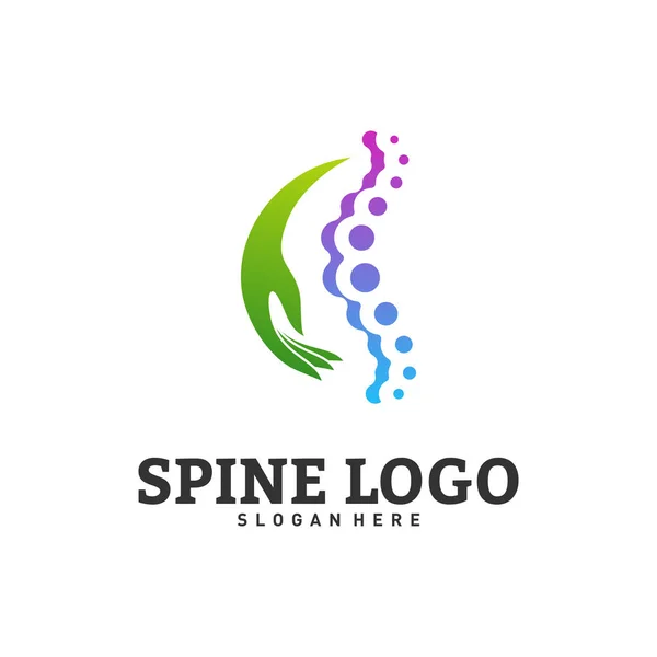 Spine Care logo design vecteur. Modèle de logo chiropratique. Logo de la colonne vertébrale médicale vecteur — Image vectorielle