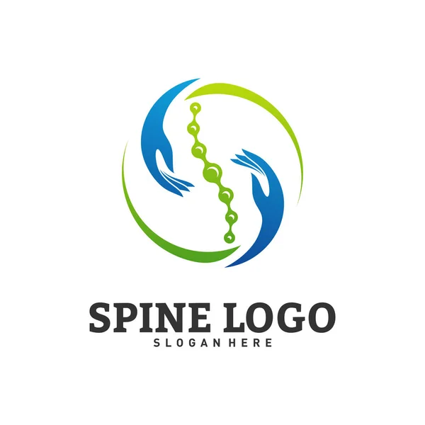 Logo desain logo Spine Care vektor. Templat logo Chiropractic. Vektor Logo Medis - Stok Vektor