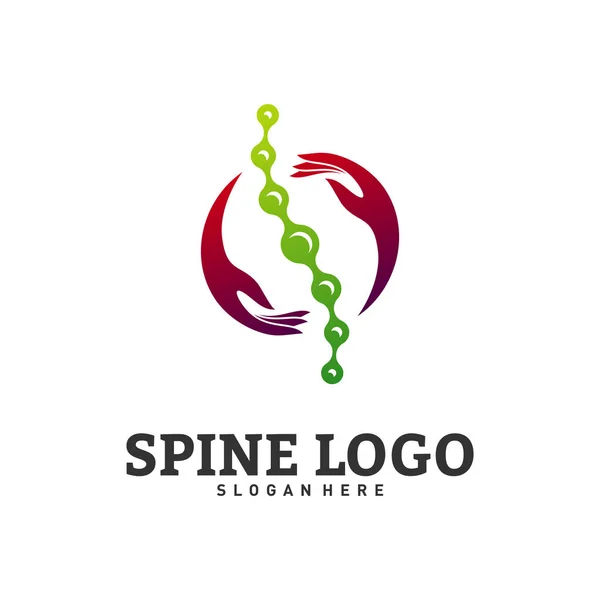 Spine Care vetor conceito de design logotipo. Modelo de logotipo quiroprático. Medical Spine Logo vetor — Vetor de Stock