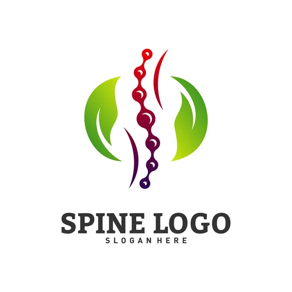 Вектор концепции дизайна логотипа Nature Spine. Шаблон логотипа хиропрактики. Вектор логотипа медицинского позвоночника — стоковый вектор