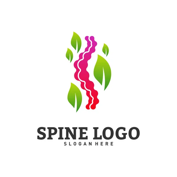 Nature Spine logo design concept vecteur. Modèle de logo chiropratique. Vecteur de logo de feuille de colonne vertébrale médicale — Image vectorielle