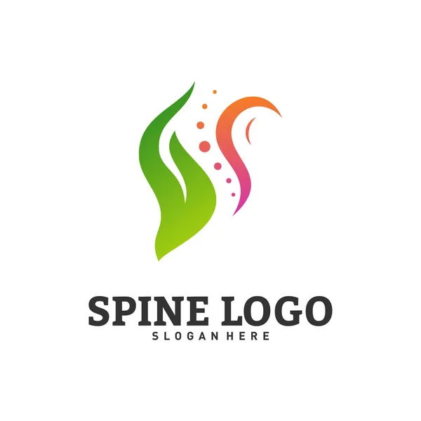 Natura Spine logo koncepcji projektu wektor. Chiropraktyka szablon logo. Medyczne kręgosłup liść logo wektor — Wektor stockowy