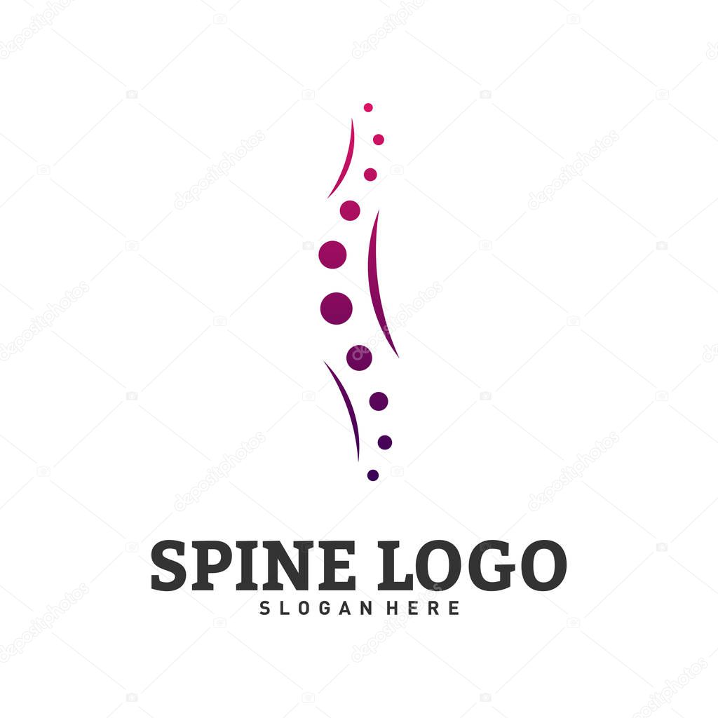 Spine logo design concept vector. Chiropractic logo template. Medical Spine Logo vector