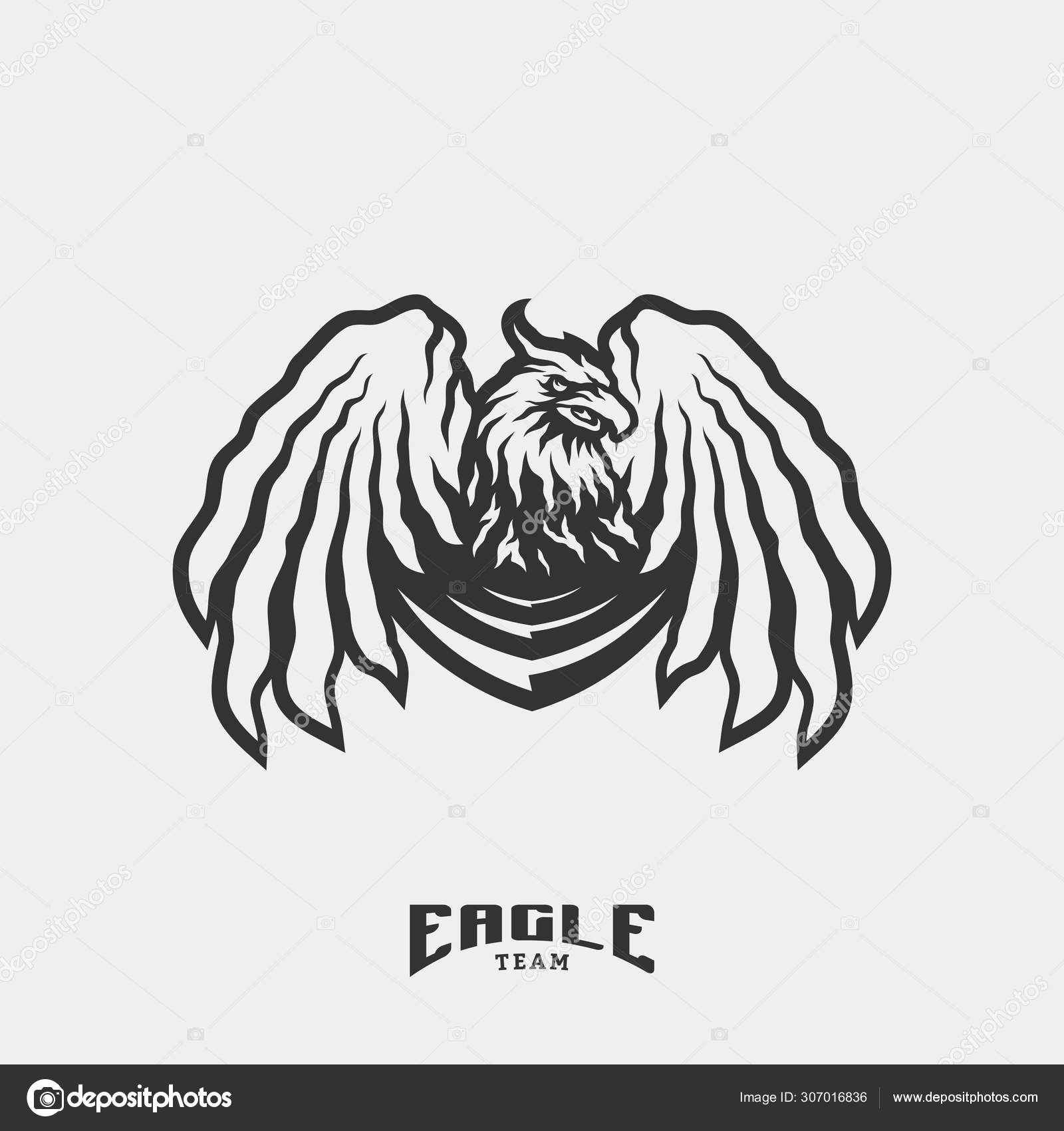 Modelo de vetor de logotipo de jogo de mascote de esports eagles