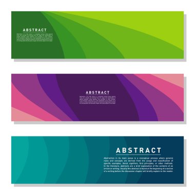 Modern soyut Banner seti. Serin degrade şekiller kompozisyon. Eps10 vektörü. Soyut Arka Plan Şablon Vektörü