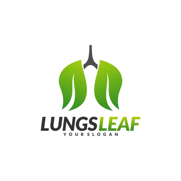Lungs Health Care Logo Design Concept Vector. Modèle de logo icône Eco Lungs. Nature Lungs Logo Vector. Modèle de logo de feuille de poumons — Image vectorielle