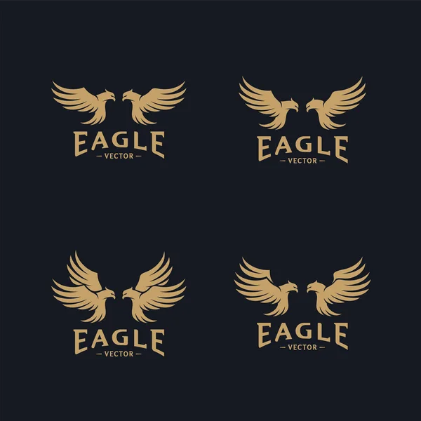 Ensemble de Eagle Logo Design Vector. Modèle de concepts de conception de logo Eagle. Symbole icône — Image vectorielle