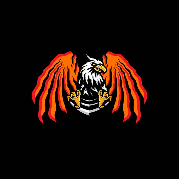 Eagle eSports Logo Design Vector. Aquila Team Mascotte Gioco Logo Concetti . — Vettoriale Stock