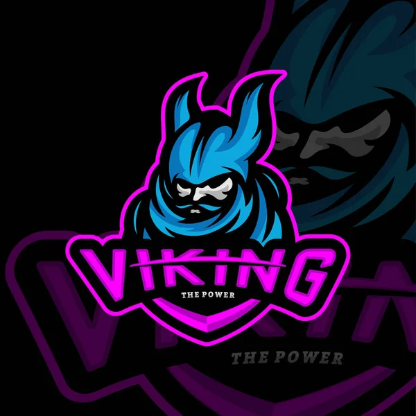 Viking eSports Logo Design Vector. Viking Mascot Gaming Logo Concepts. — Stock Vector