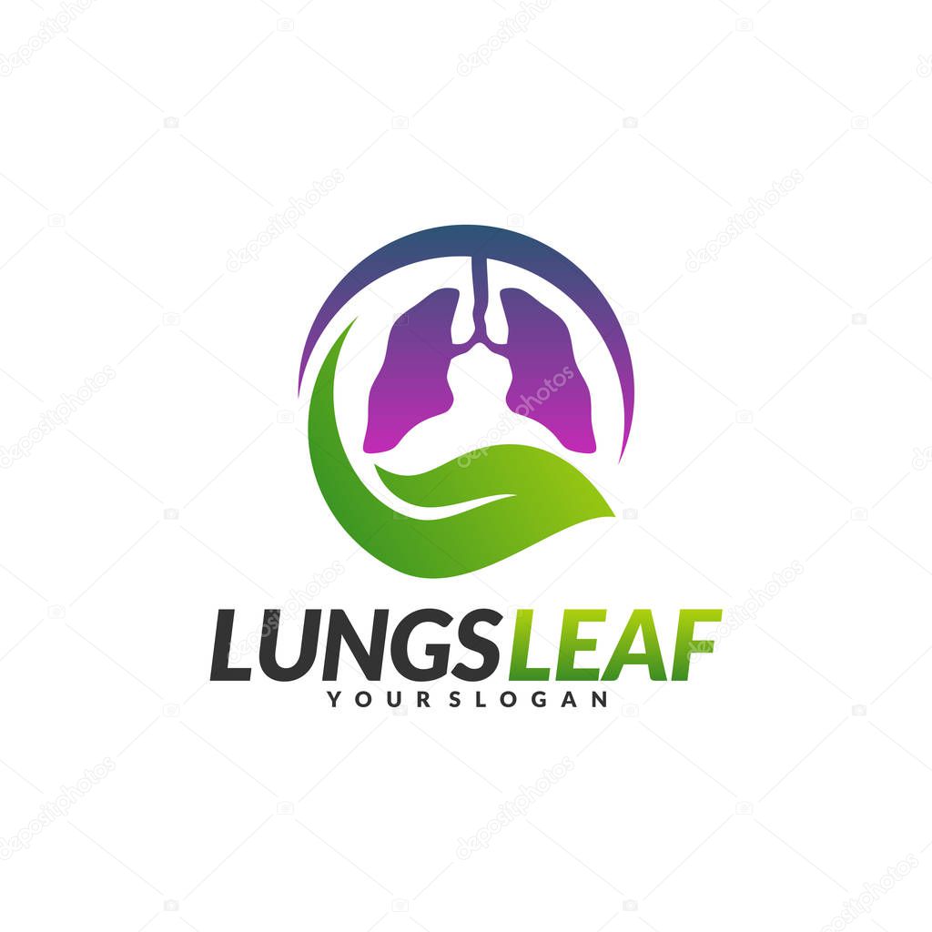 Lungs Health Care Logo Design Concept Vector. Eco Lungs icon logo template. Nature Lungs Logo Vector. Lungs Leaf Logo Template