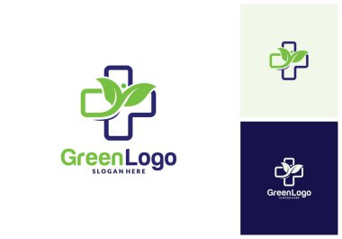 Sağlık ağacı insanlar logosu ve Simge Şablonu, Yeşil logo vektör