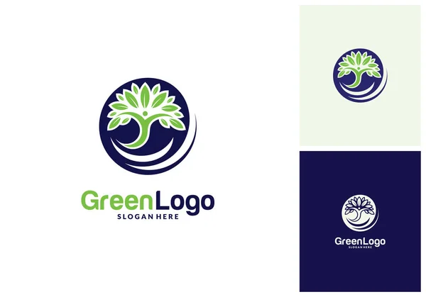 People Tree Logo and Icon Template, Green logo vector Stock Vector ...