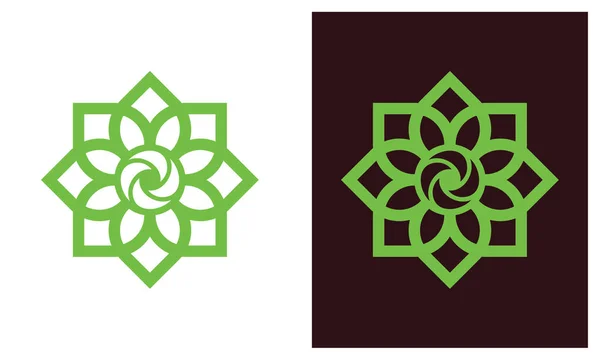 Logo de feuille de nature, logo de l'environnement, modèles de logo écologique, élément de modèle de conception de logo de bien-être Lotus — Image vectorielle