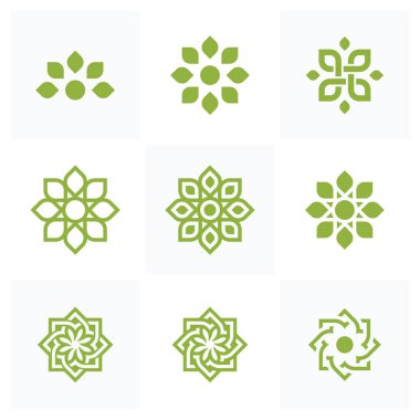 Lotus Wellness Logo Tasarım Şablon Unsuru Seti