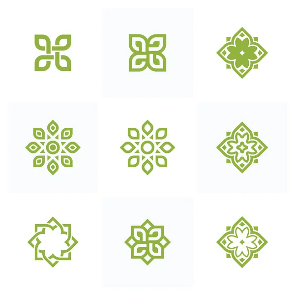 Набор элементов логотипа Lotus Wellness — стоковый вектор