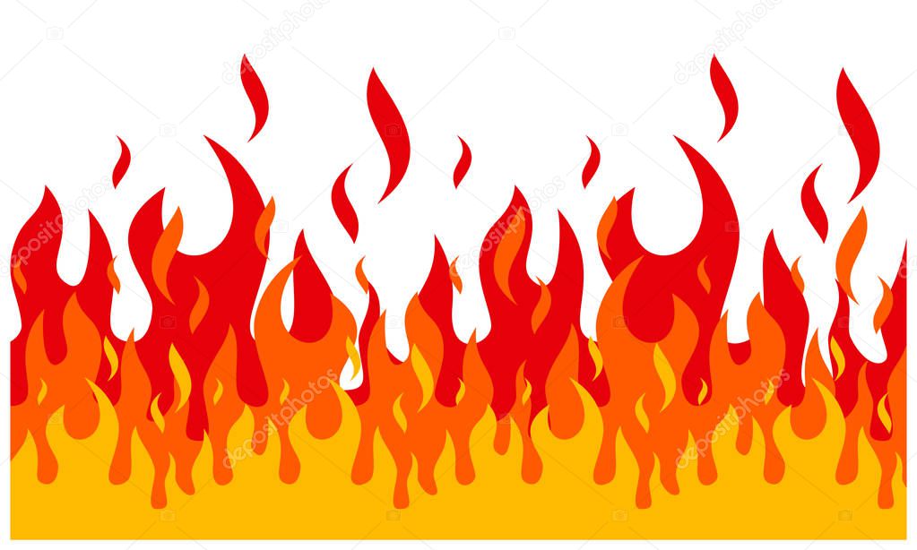 Fire flame background. fire banner. Vector illustration.