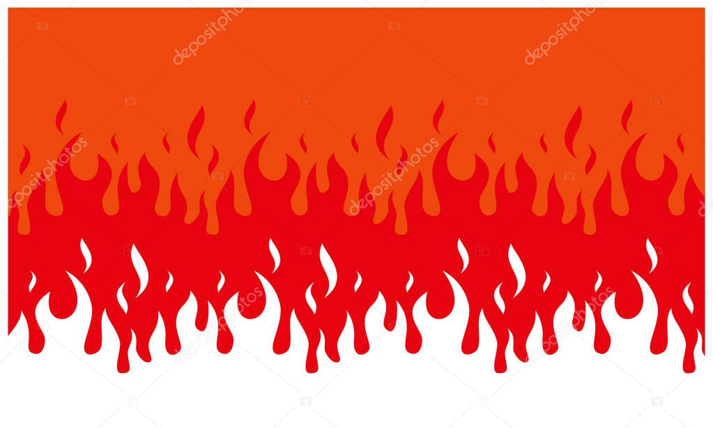 Fire flame background. fire banner. Vector illustration.