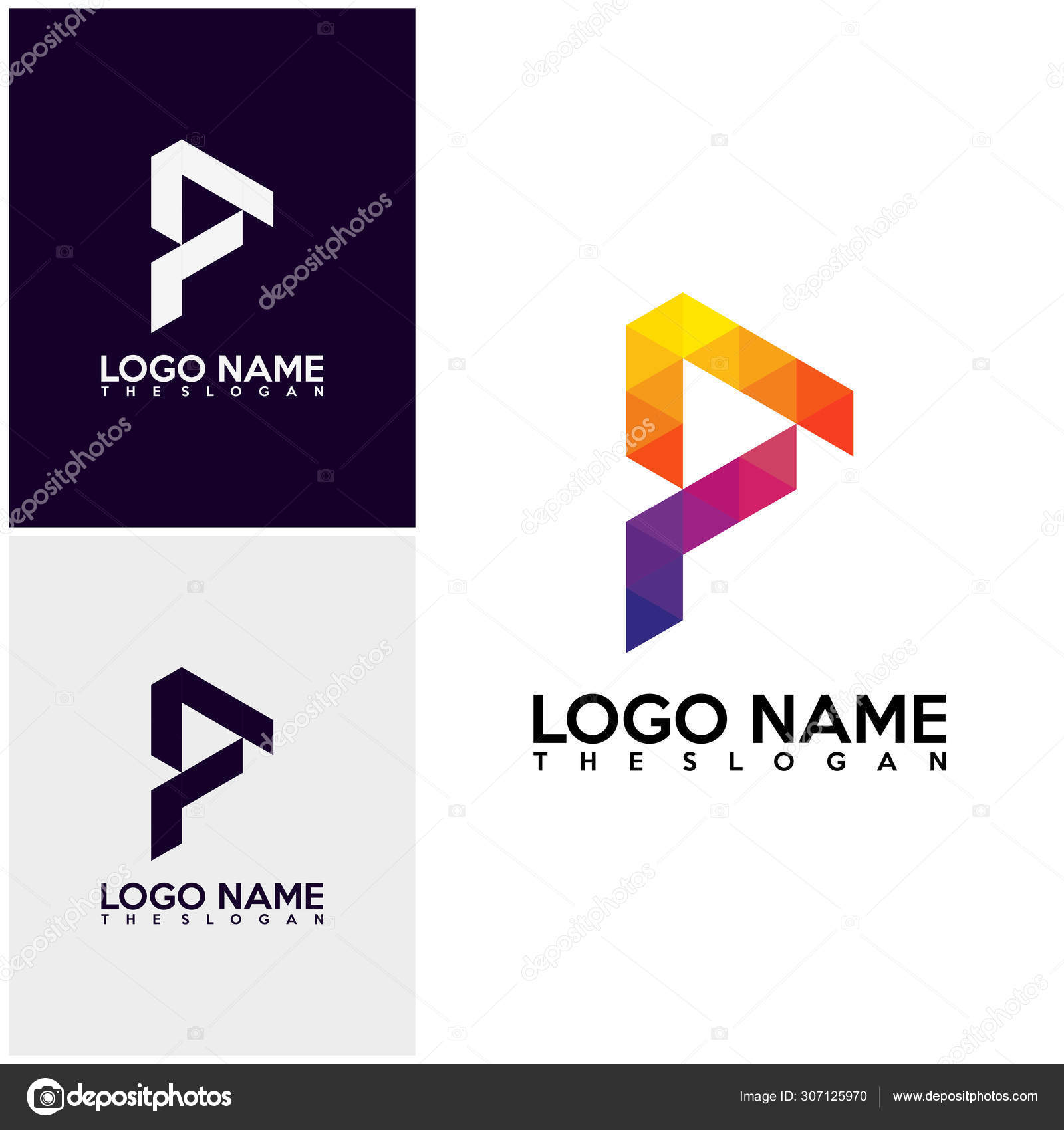 Premium Vector | Modern monogram initial letter pf logo design template