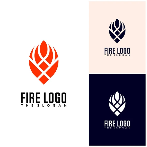 Icono de fuego diseño logo simple vector — Vector de stock