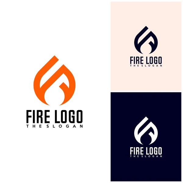 Initial R S F with Fire logo design vector, Fire icon simple logo design template — Stock Vector