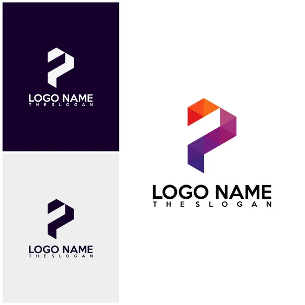 İlk Pf logo vektörü, P logo şablonu, Renkli logo