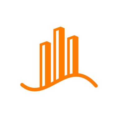 Modern çizgi sanat Şehir logo şablonu, Simple City logo tasarım vektör