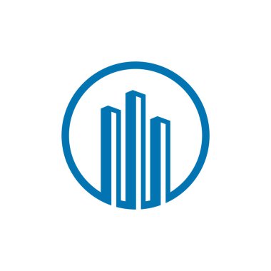 Modern çizgi sanat Şehir logo şablonu, Simple City logo tasarım vektör
