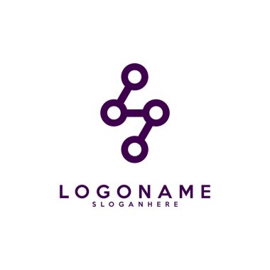 S harfi logoti, teknoloji ve dijital soyut nokta bağlantı vektör logosu