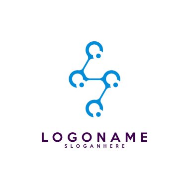 S harfi logoti, teknoloji ve dijital soyut nokta bağlantı vektör logosu